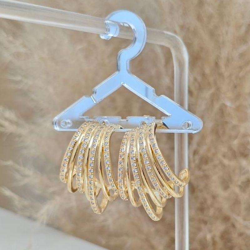 brinco fios com zircônia