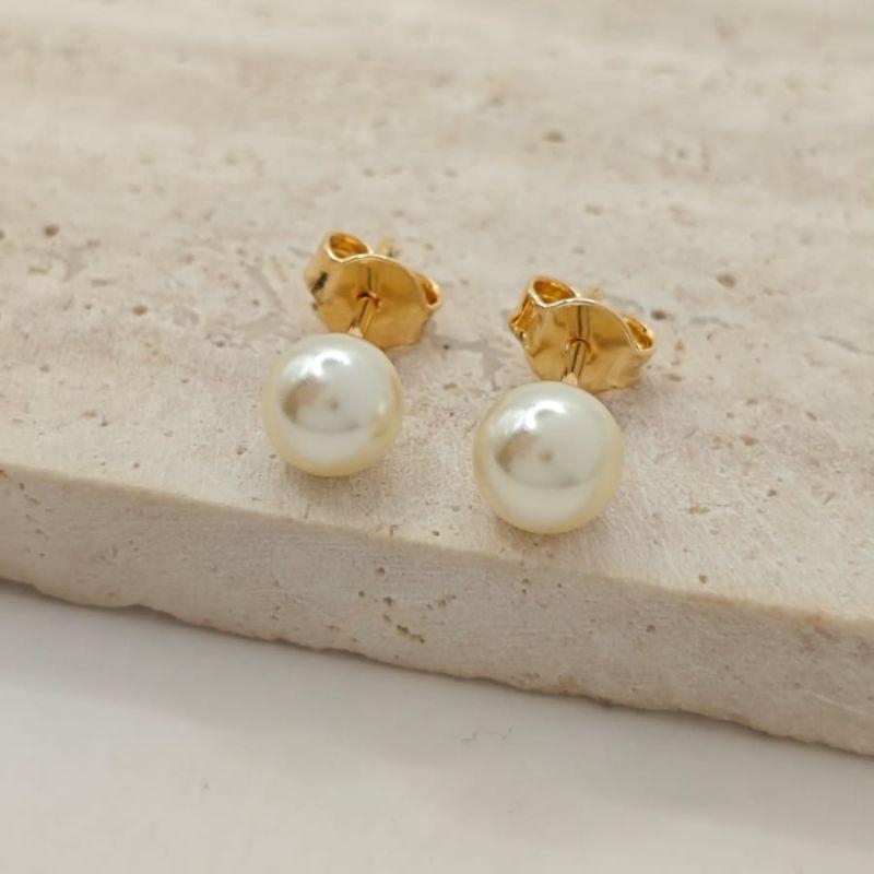 brinco pérola média