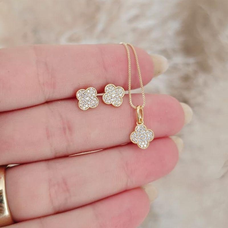 conjunto trevo cravejado