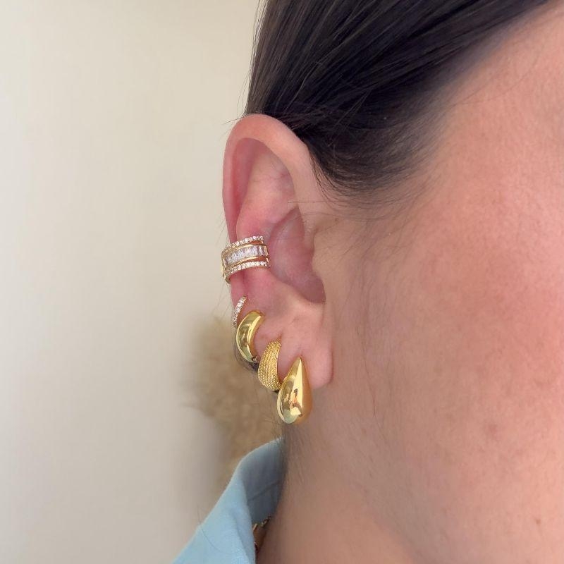 piercing fake 3 fios cravejado