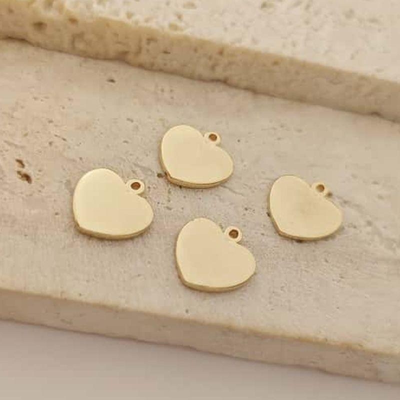 pingente de coração chapado