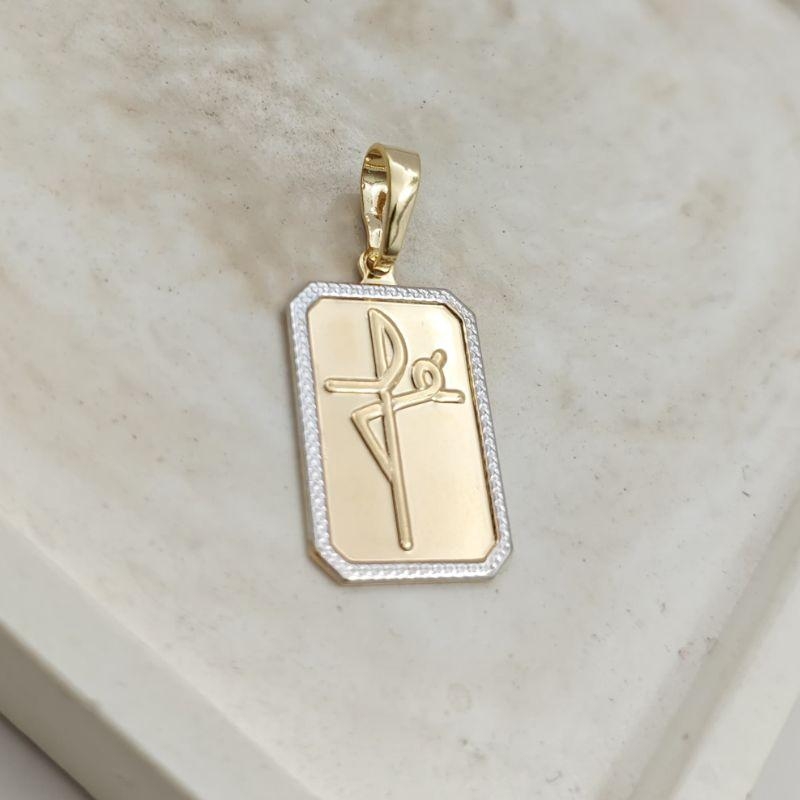 pingente fé com caneta de rhodio