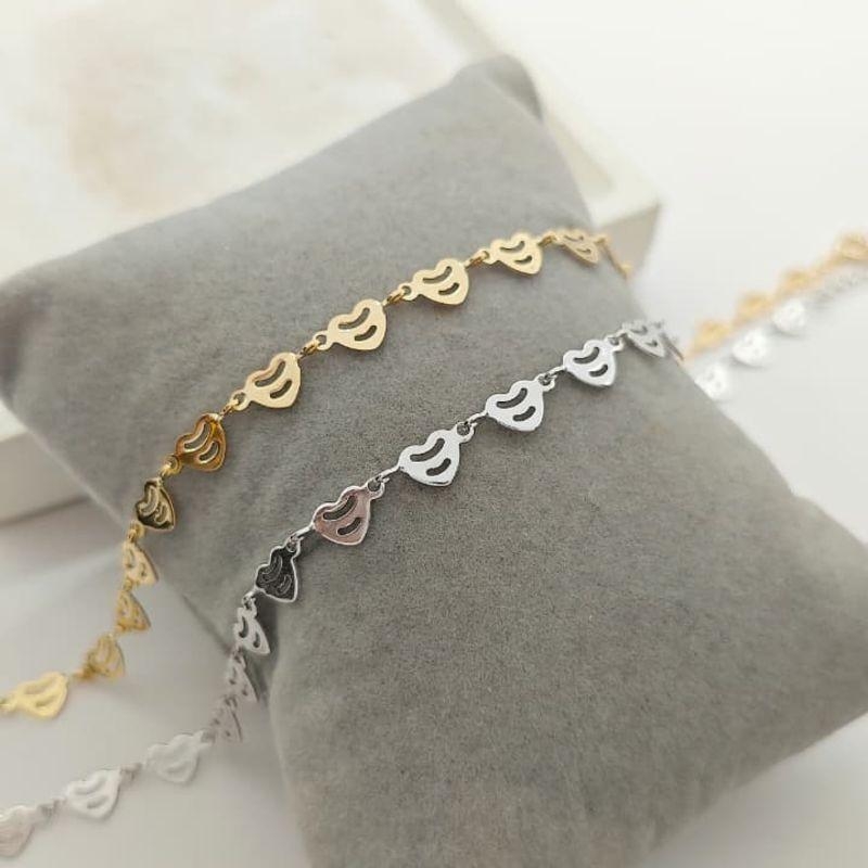 tornozeleira coração de chapa rhodio