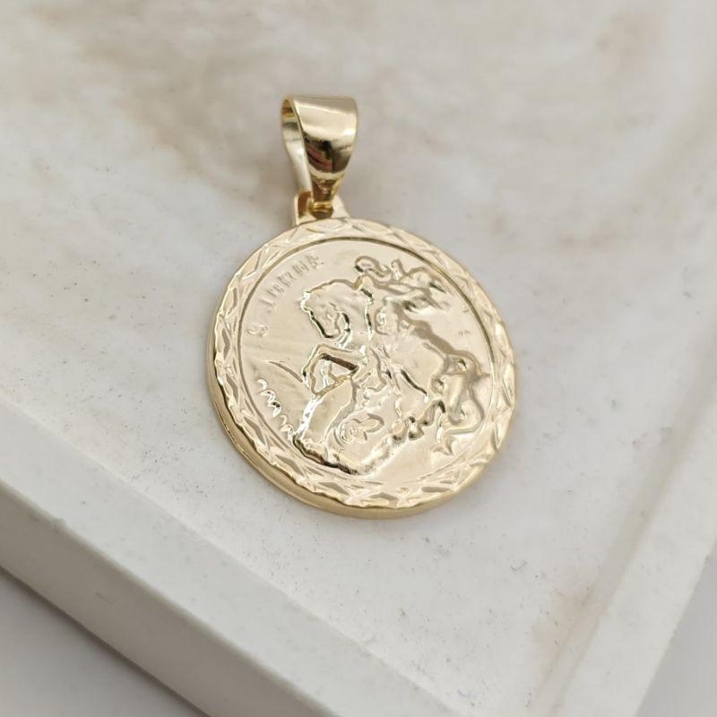 pingente placa redonda são jorge