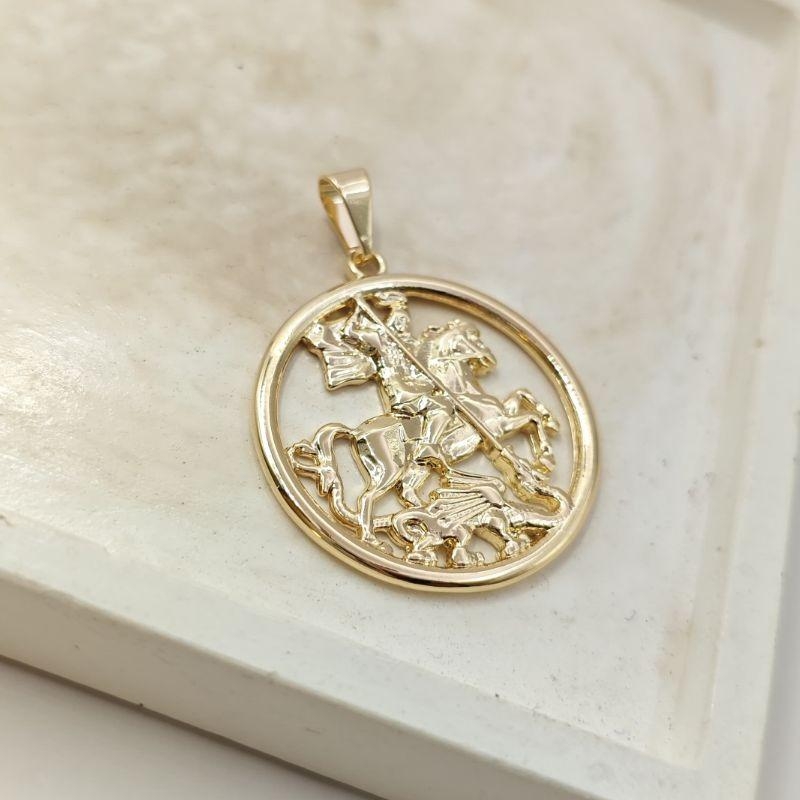 pingente são jorge vazado