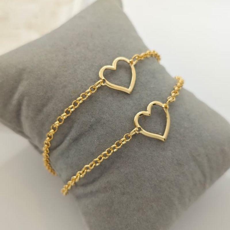 pulseira coração vazado