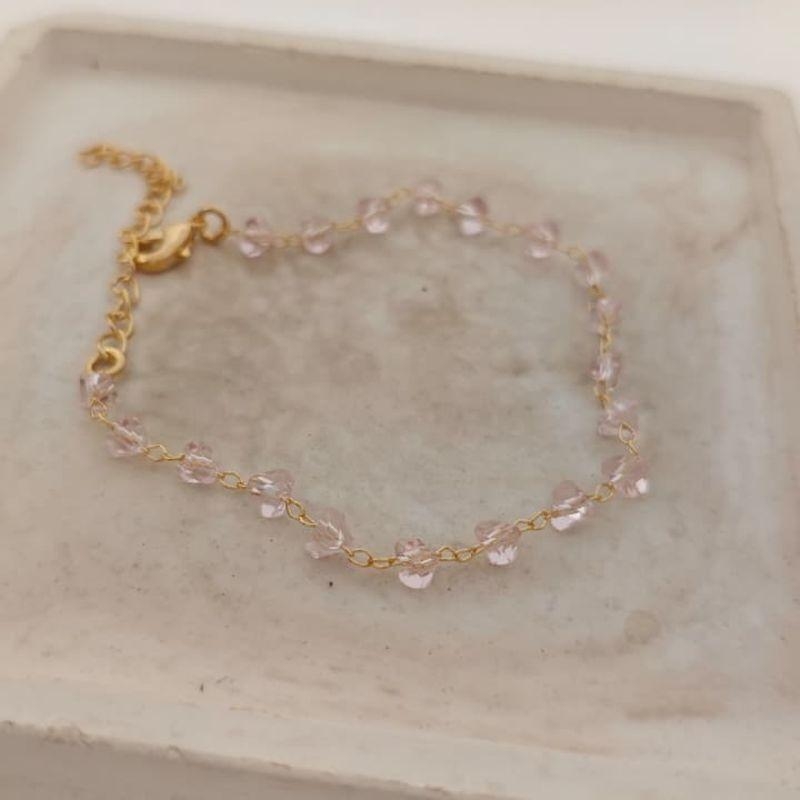 pulseira cristal rosa