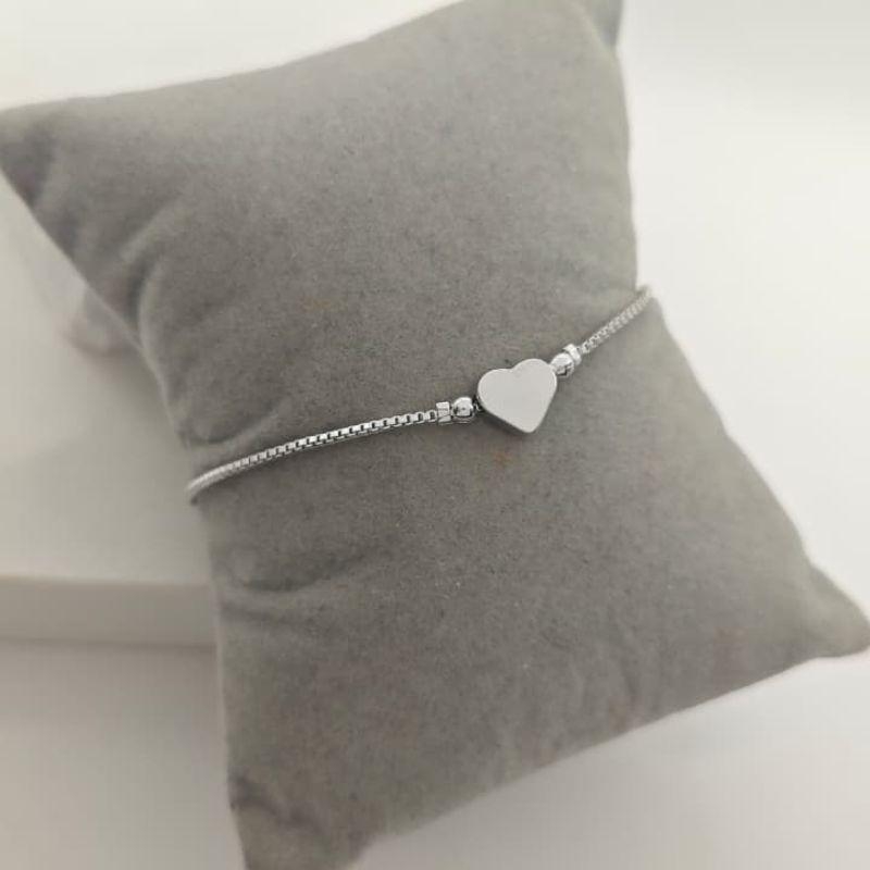 pulseira de coração rhodio