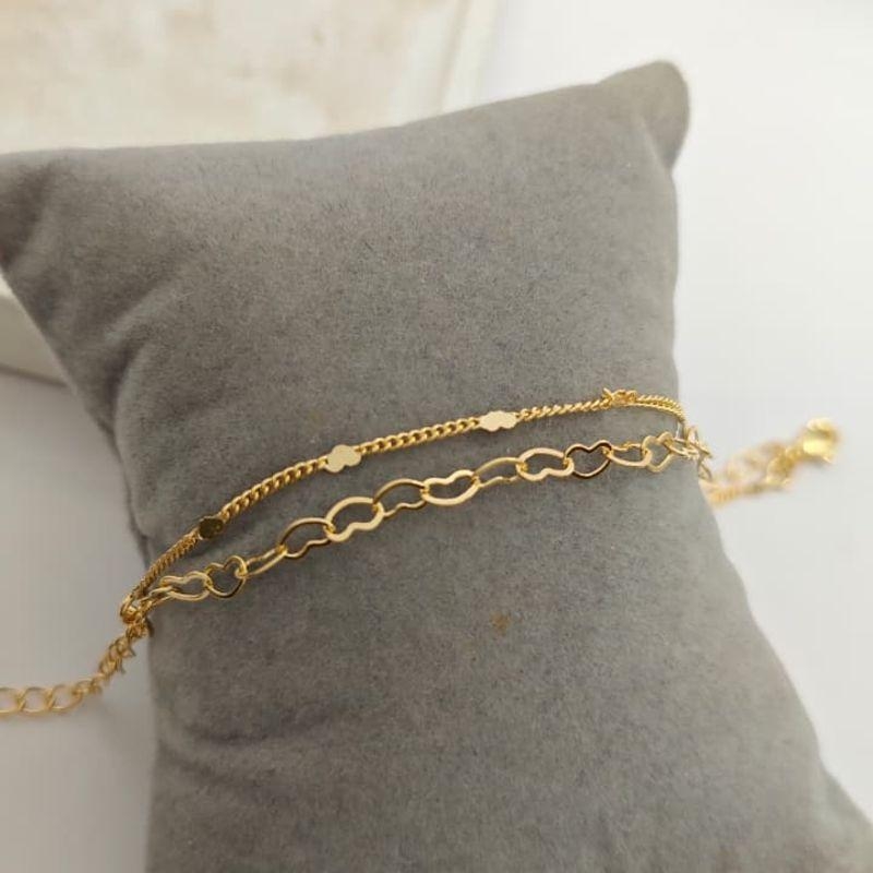pulseira dupla de coração