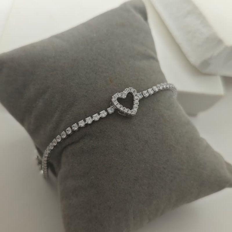 pulseira riviera com coração rhodio