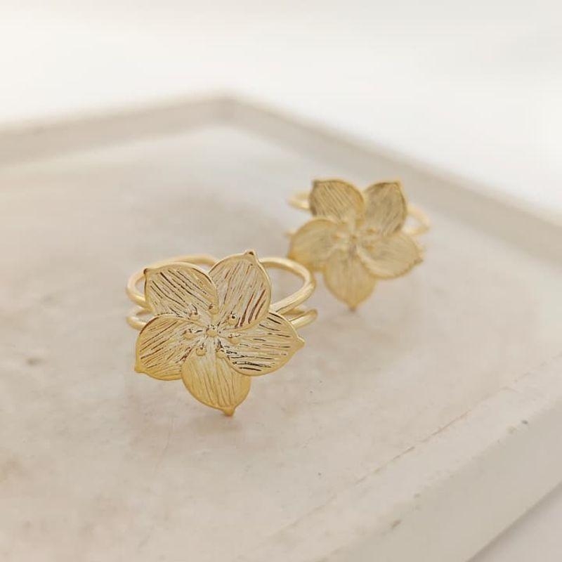 anel de flor em fio duplo