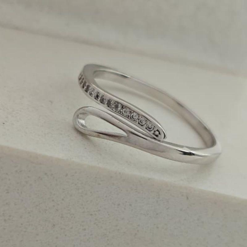 anel duplo com zirconia rhodio