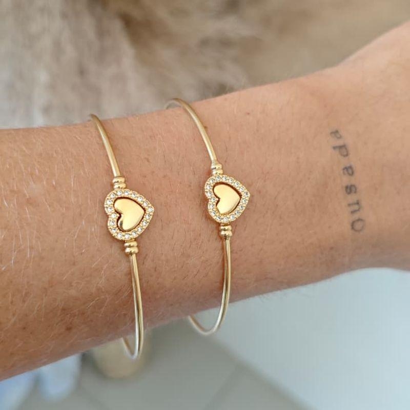 bracelete com coração de encaixe