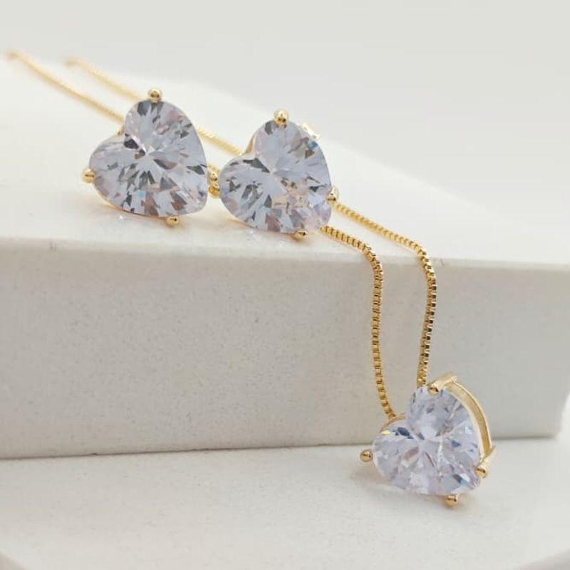 conjunto coração de cristal