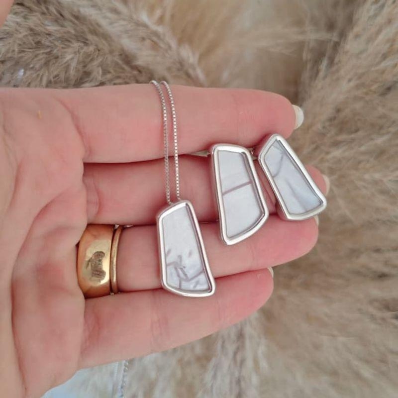 conjunto orgânico perolado rhodio