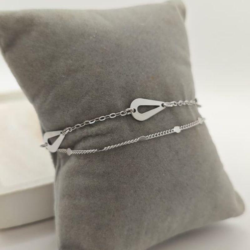 pulseira dupla com gota