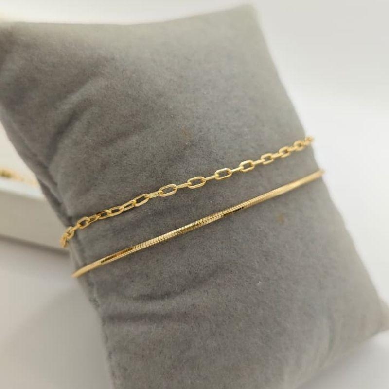 pulseira dupla fio lisa e cartie