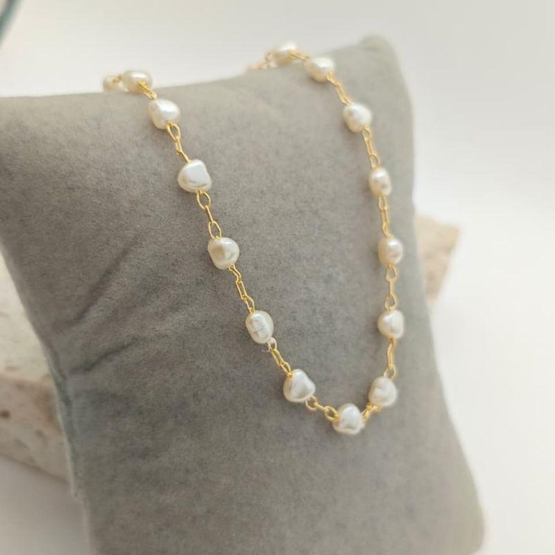 chocker coração de pérola P