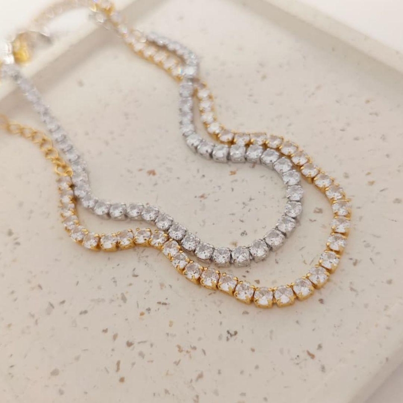 chocker riviera 3mm rhodio
