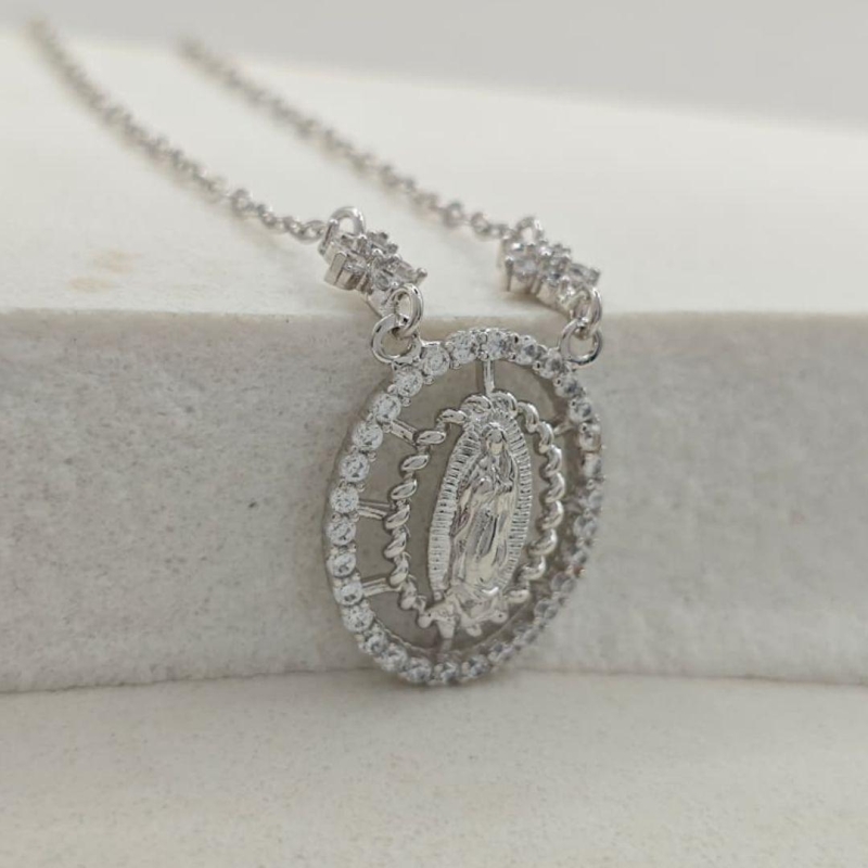 corrente nossa senhora com zircônia rhodio