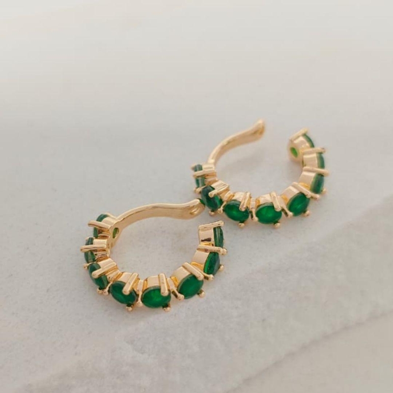 piercing fake pedra verde