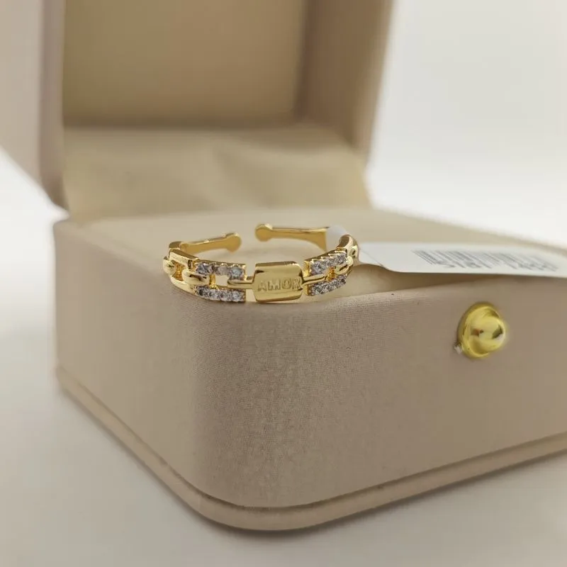 anel amor trançado com caneta rhodio