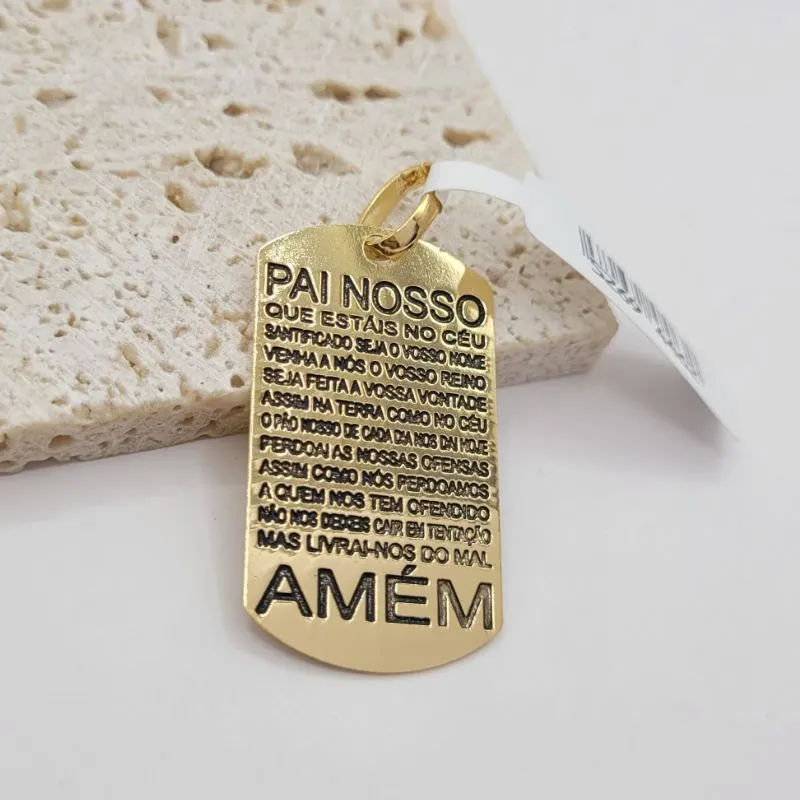 pingente medalha oração pai nosso