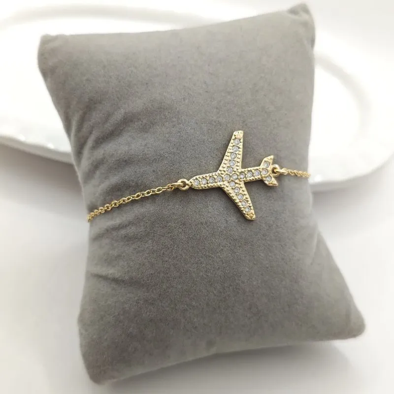 pulseira avião cravejado