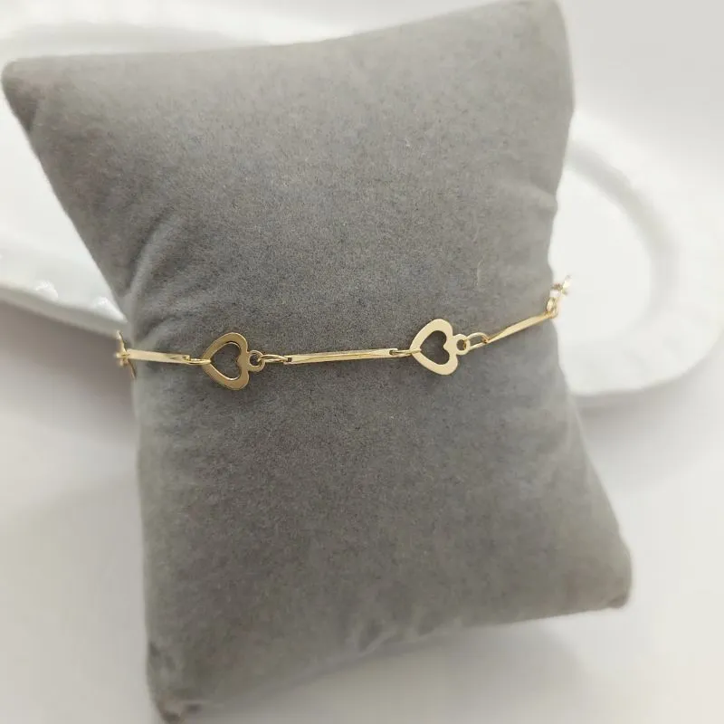pulseira fina coração liso