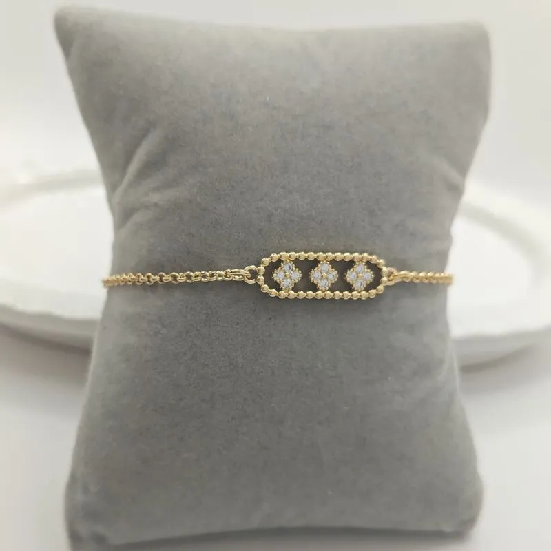 pulseira três trevos branco