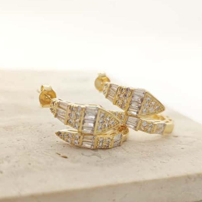 argola serpente cravejada