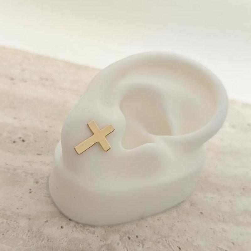 brinco feminino cruz lisa