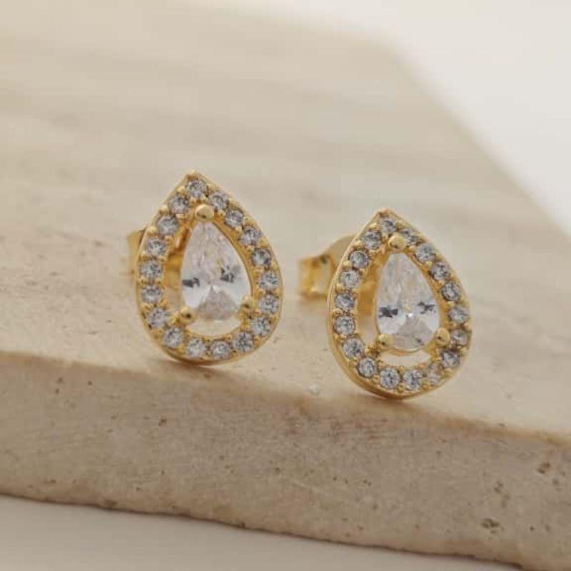 brinco gota de pedra