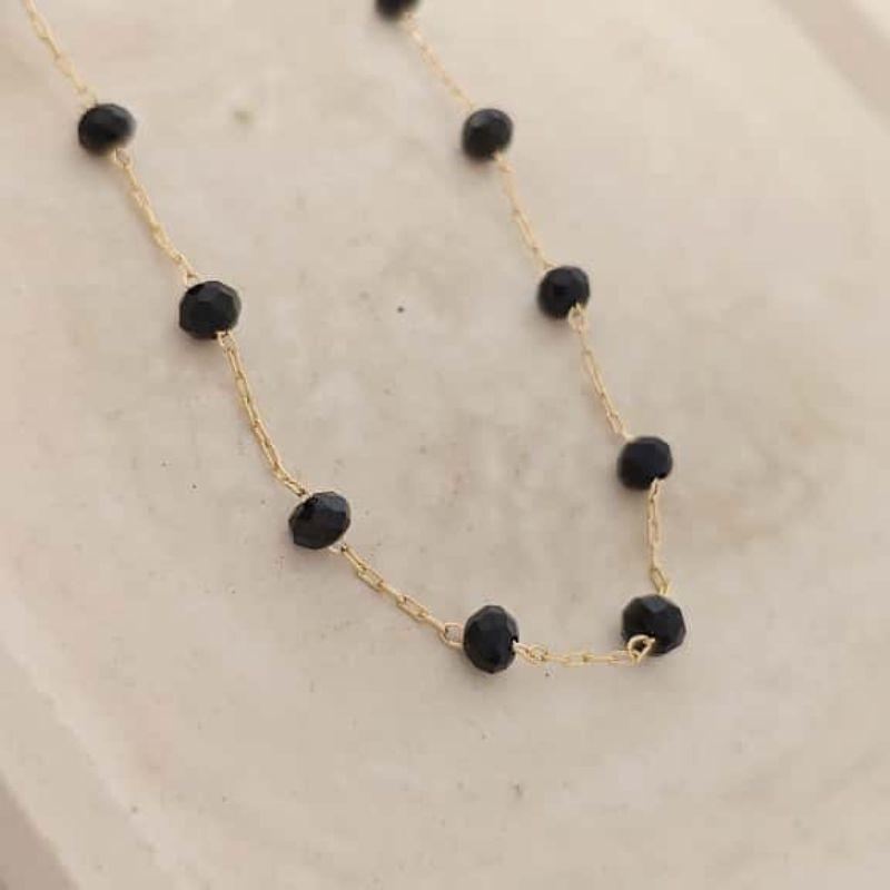 chocker pedra preta