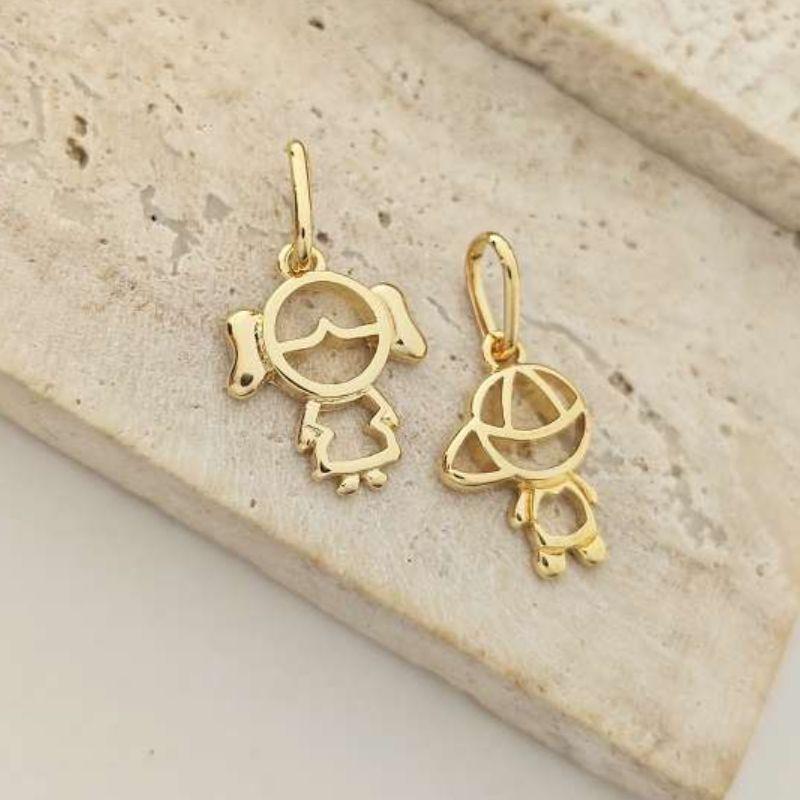 pingente filho liso e vazado