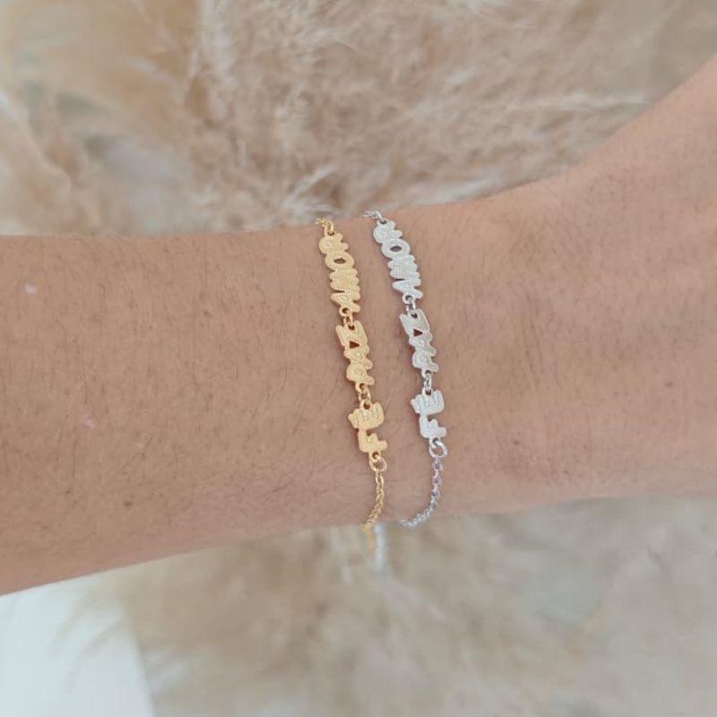 pulseira fé, paz e amor rhodio