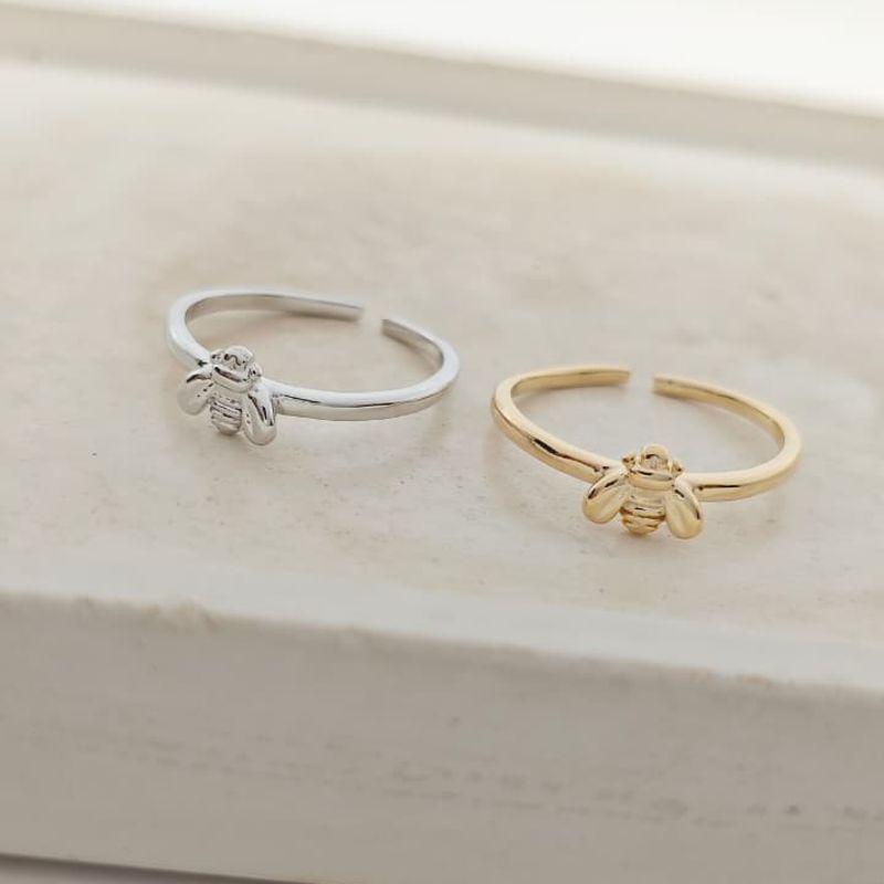 anel com abelha lisa