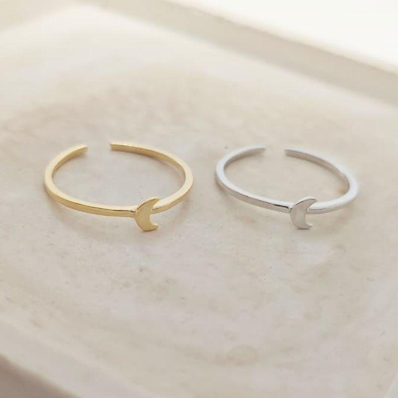 anel com lua lisa rhodio