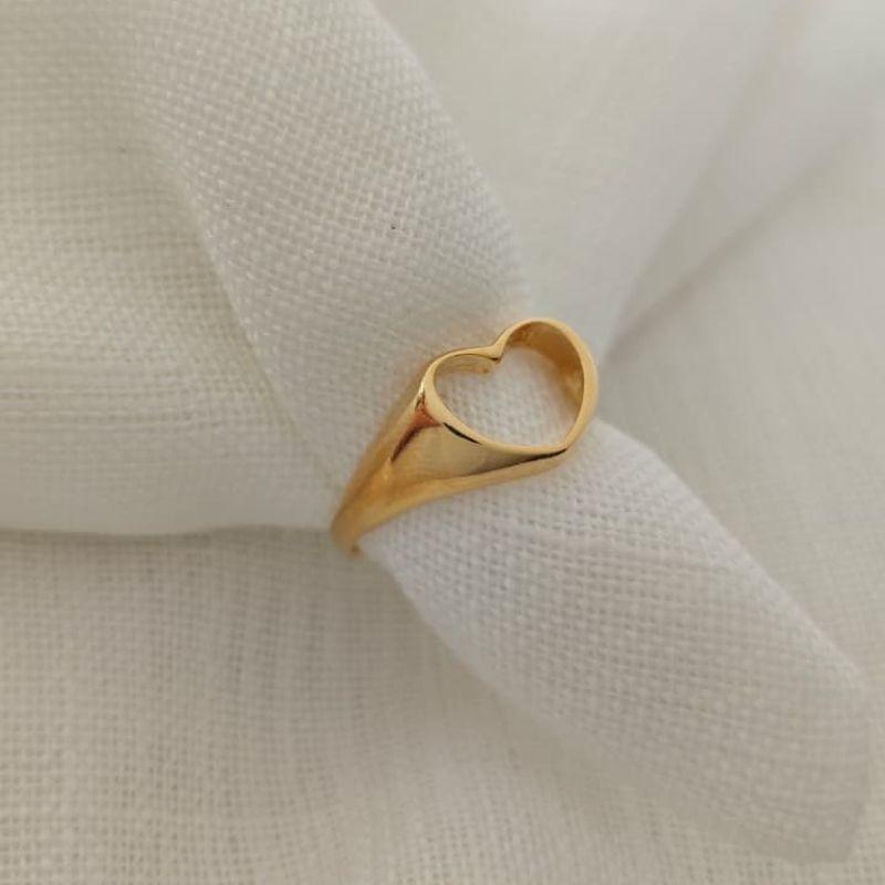 anel coração vazado