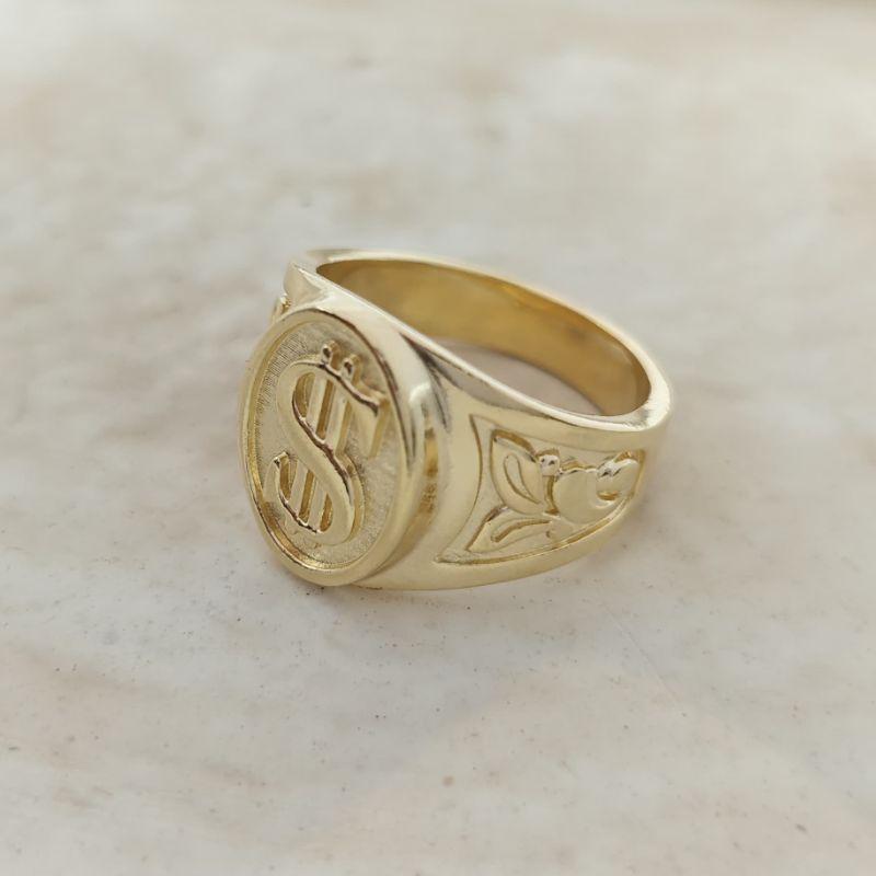 anel masculino cifrão