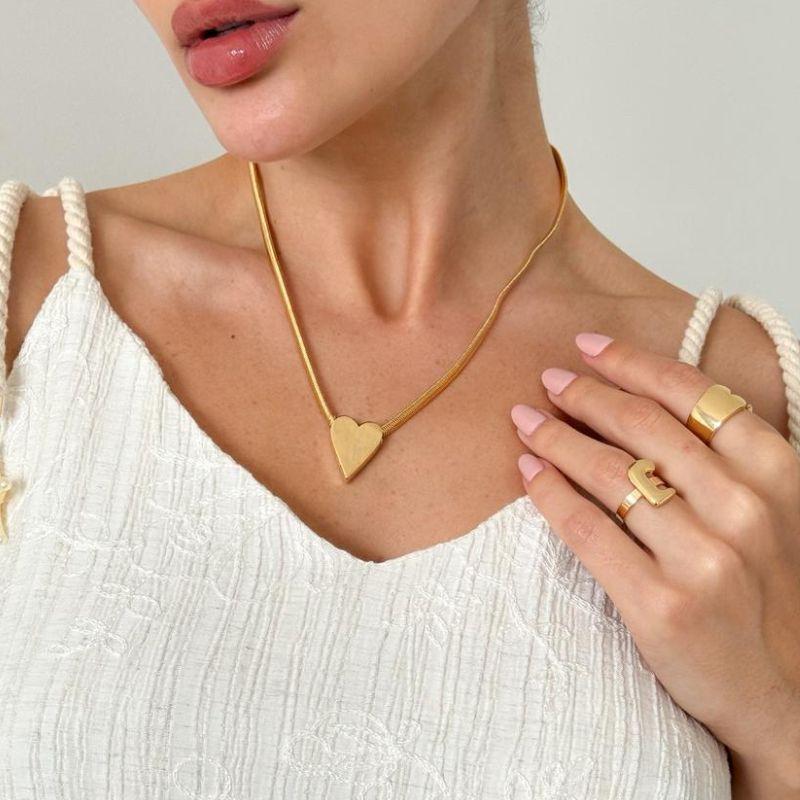 corrente fio alemão com coração chapado