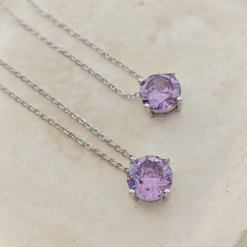 corrente ponto de luz roxo em rhodio