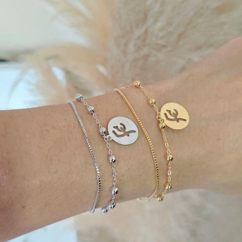 pulseira dupla fé rhodio