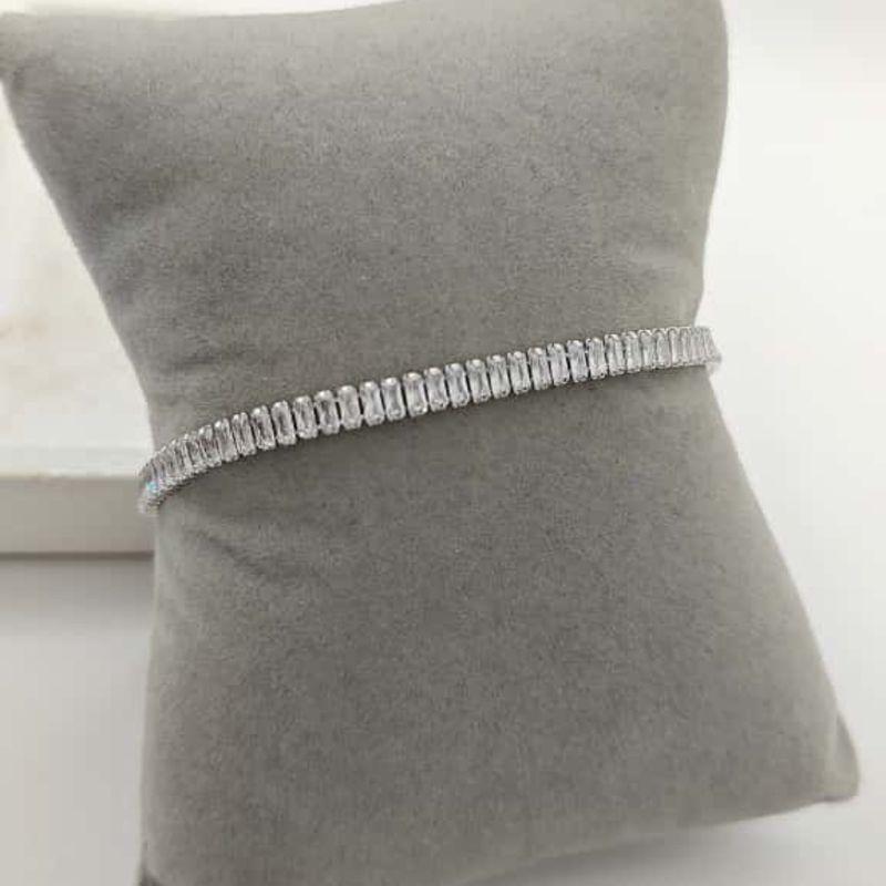 pulseira riviera retangular rhodio