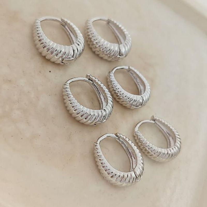 argolinha texturizada G 1,7cm rhodio