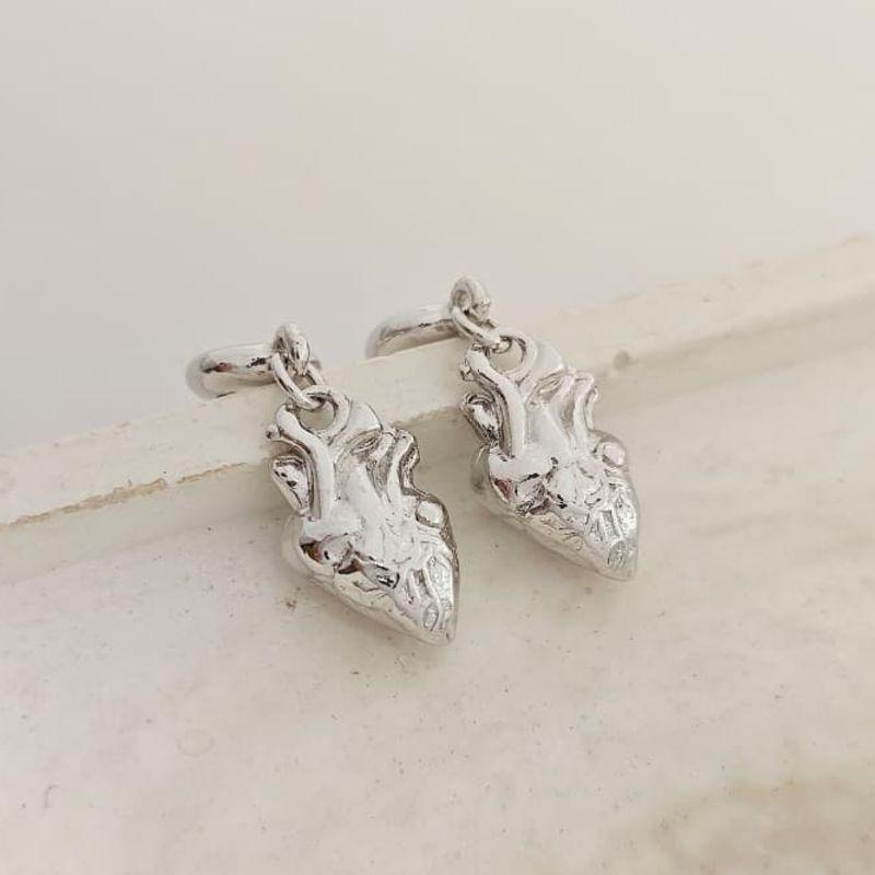 berloque de coração em rhodio