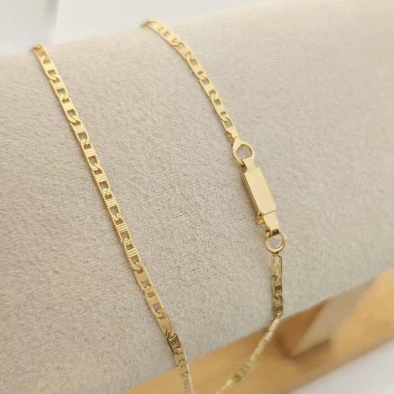 corrente masculina piastrine detalhado 60cm 2mm