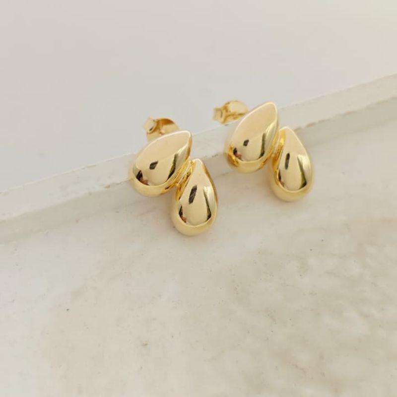 brinco gota dupla luxo