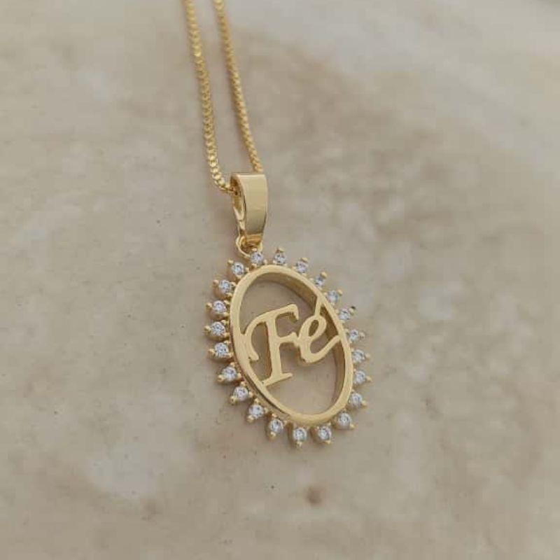 corrente de fé com zirconia