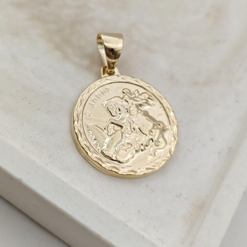 pingente placa redonda são jorge